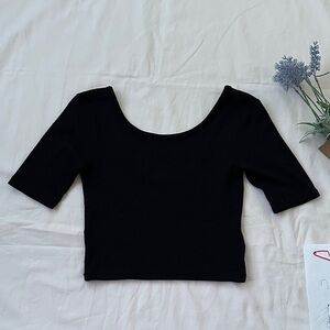 Aritzia Black Crop Top, reversible, low back
